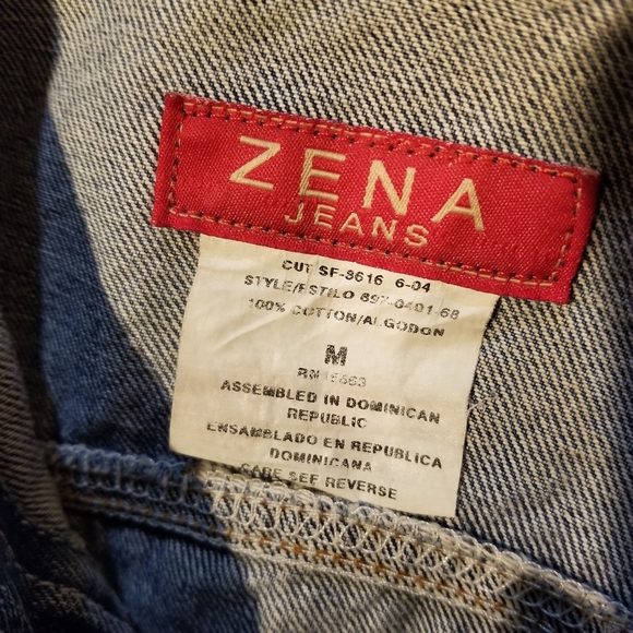 Zena Jean Jacket Size Medium CUTE !! - Picture 6 of 6